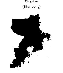 Obraz premium Qingdao blank outline map