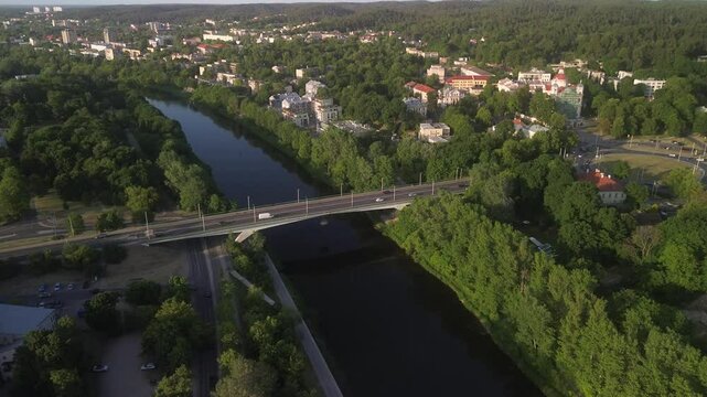 Bridge over the Ners river. Vilnius.