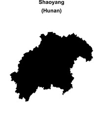Fototapeta premium Shaoyang blank outline map