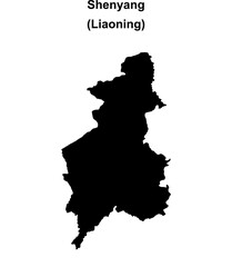 Fototapeta premium Shenyang blank outline map