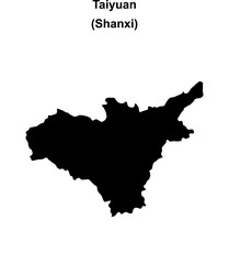 Obraz premium Taiyuan blank outline map