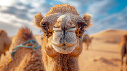 Camel Staring at Camera in the desert