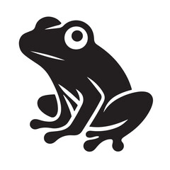 simple frog black silhouette vector style background.



