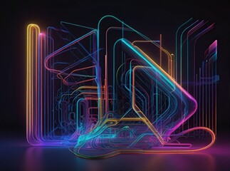 Obraz premium abstract background with glowing lines