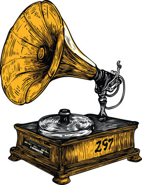 recommend clip art: Phonograph Gramophone Vector Illustration