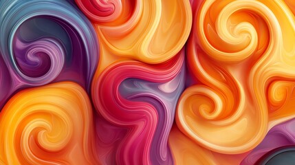 Abstract colorful swirls and curves creating a vibrant and dynamic background.
