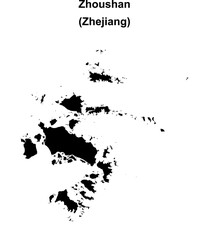 Zhoushan blank outline map