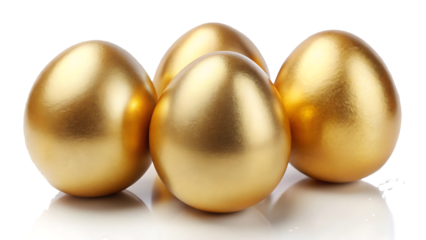 Set of Golden egg isolated on white background