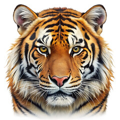 Obraz premium Tiger head isolated on white background. PNG