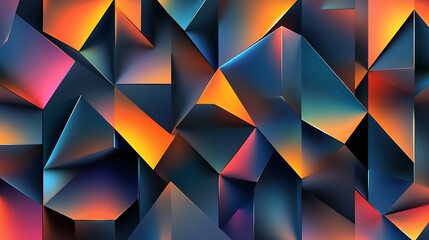 Obraz premium Abstract geometric background with colorful, glossy, triangular shapes.