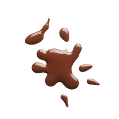 Sweet chocolate splashes on white background