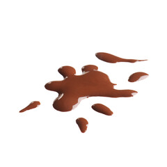 Sweet chocolate splashes on white background