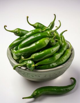 fresh chilaca chili on white background 7