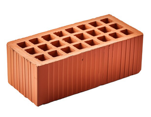 a red brick isolated on a white background