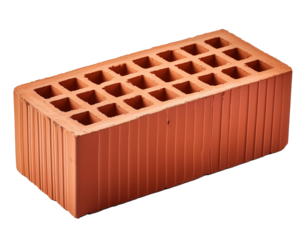 a red brick isolated on a white background