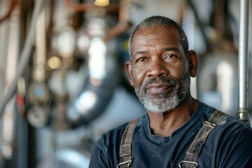 Obraz premium Portrait of a middle aged male plumber
