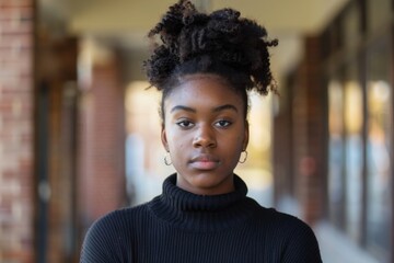 Fototapeta premium Smiling portrait of a female student