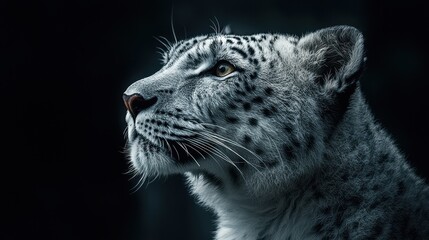 Obraz premium Minimalist Lynx Portrait in Dark Setting