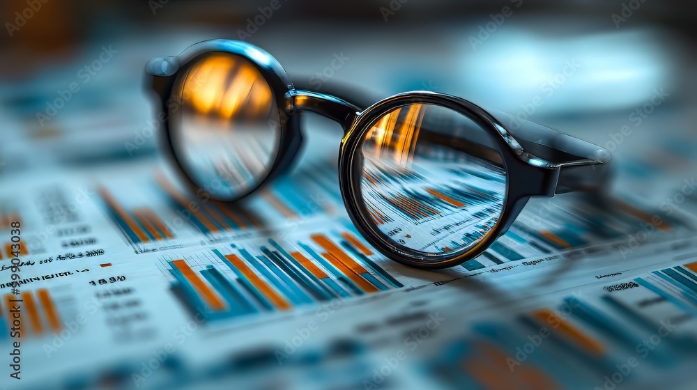 Poster business audit and stock financial management focus on data analysis strategies, utilizing graphs an