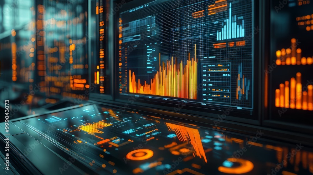 Poster business audit and stock financial management focus on data analysis strategies, utilizing graphs an