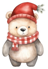 PNG Bear Christmas cartoon mammal animal.