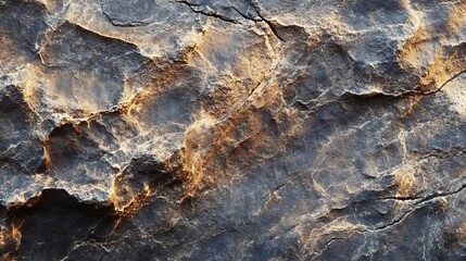 Fototapeta premium Close-up of a rough textured rock surface with light hitting it.