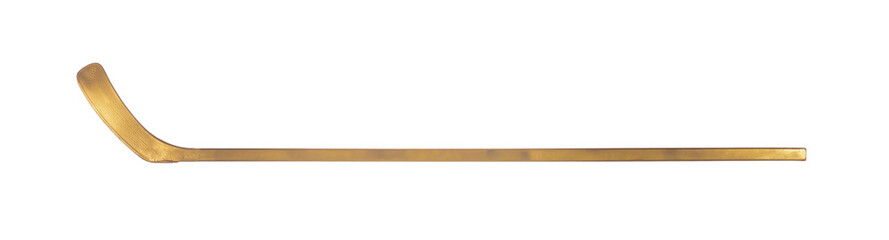 golden hockey stick isolated on white background