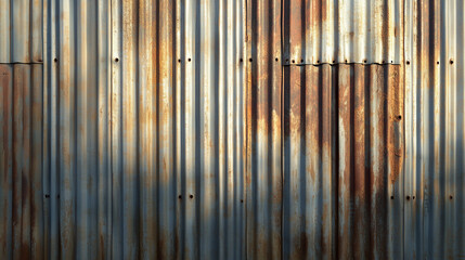 Rusting corrugated metal sheet