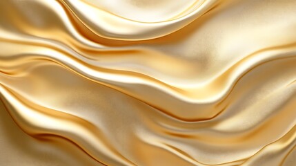 Soft, flowing folds of luxurious gold satin fabric.