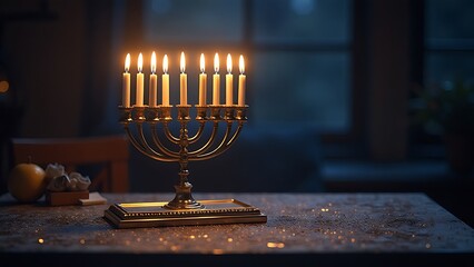 Fototapeta premium candles in church. Hanukkah