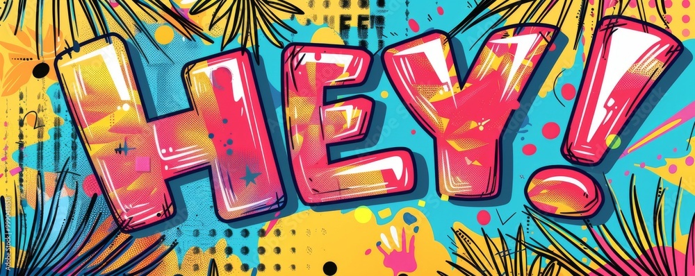 Poster dynamic pop art background with 