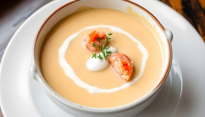 A creamy lobster bisque, generative ai