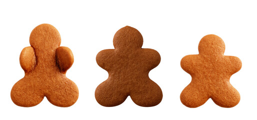 Gingerbread men isolated on white background