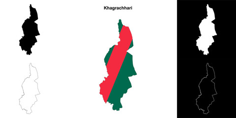 Khagrachhari district outline map set