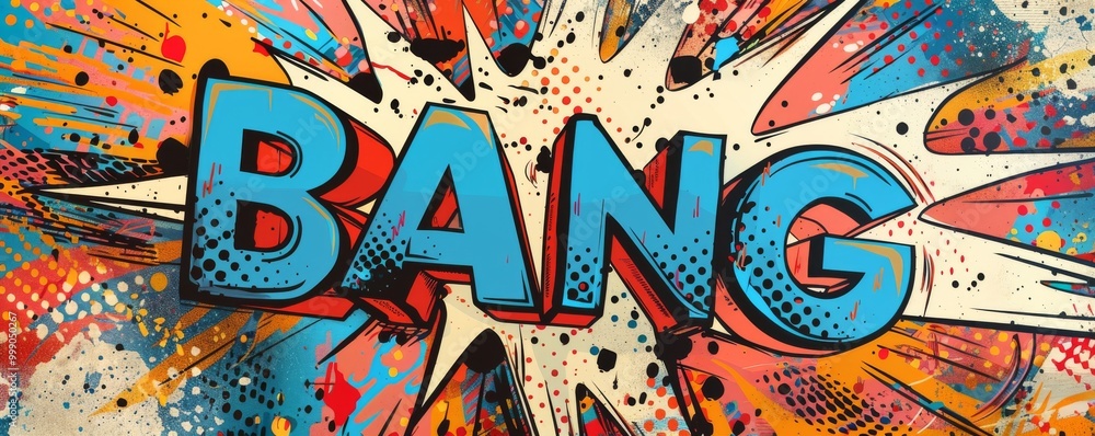 Poster eye-catching pop art background with 