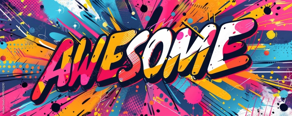 Aufkleber abstract pop art background with text 