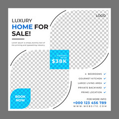 Real estate post house property social media post or Instagram post or Facebook banner