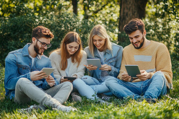 Fototapeta premium Group_of_young_university_students