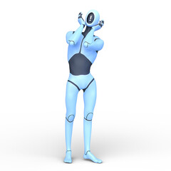 男性サイボーグ　3DCGレンダリング