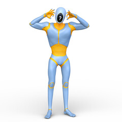 男性サイボーグ　3DCGレンダリング