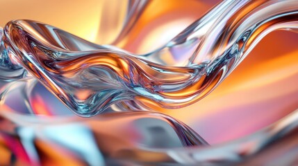 Abstract liquid swirl with orange and blue hues.