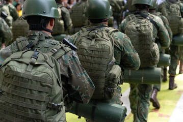 Army troops are seen marching during the celebration of Brazilian independence in the city of Salvador, Bahia.