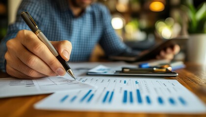 Tax planning session with a financial advisor and a client reviewing documents, organized setting, sharp focus, bright lighting