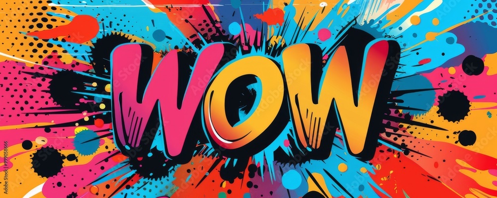 Poster abstract pop art background with text 