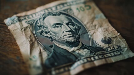 Vintage Five Dollar Bill