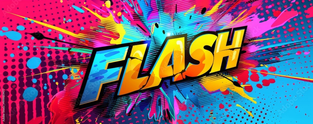Poster dynamic pop art background with 
