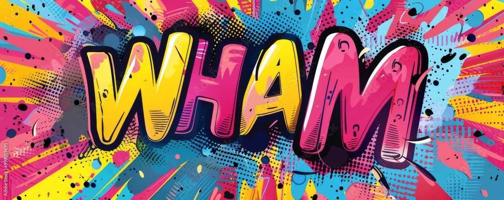 Poster fun pop art background with 