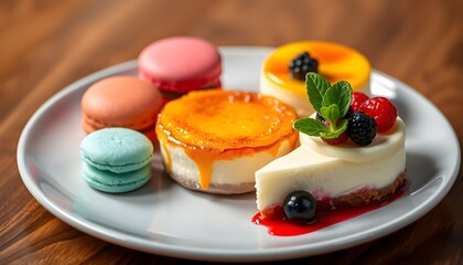 A stunning trio of gourmet desserts, generative ai