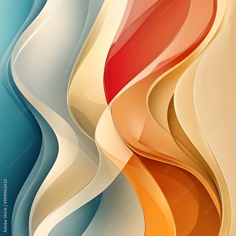 Poster smooth shapes create a harmonious and calming abstract background design