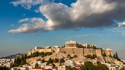 Obraz premium panorama of the city at sunset